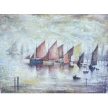 •L. S. LOWRY (1887 - 1976) ARTIST SIGNED LIMITED EDITION COLOUR PRINT 'Sailing Boats' An edition