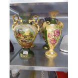TWO PAIRS OF TWO HANDLED VASES (4)