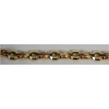 MOCOCCAN GOLD COLOURED METAL HEAVY CHAIN LINK BRACELET, 17.5gms (tests as gold)