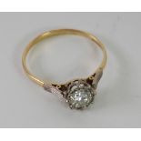 18ct GOLD RING, set with a round brilliant cut solitaire diamond, approx 3/4ct 2.9gms, Birmingham