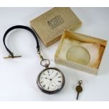 THOMAS RUSSELL AND SON, LIVERPOOL, EDWARDIAN SILVER OPEN-FACED POCKET WATCH with key wind English