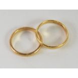 TWO 22ct GOLD WEDDING RINGS, 6.6gms (2)