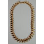 MOROCCAN GOLD COLOURED METAL NECKLACE with fancy 'F' shaped links, 17 1/2" long, 29.4gms (tests as