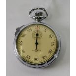 WALTHAM STOP WATCH, in bright metal case, the white dial with sweep hand recording the seconds and