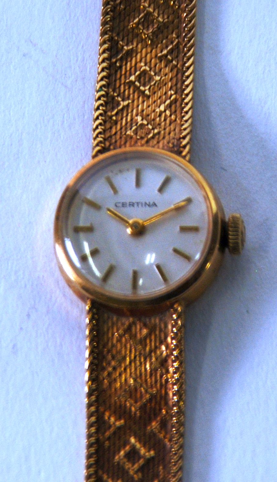 LADY'S CERTINA SWISS 9ct GOLD BRACELET WATCH with mechanical movement, small circular silvered - Image 2 of 2