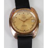 OMEGA, GENEVE GENTS CIRCA 1960's 'ELECTRONIC f300 Hz CHRONOMETER' WRIST WATCH, the gilt rounded