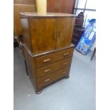 WALNUTWOOD BEDROOM SUITE OF THREE PIECES (DRESSING TABLE WITH POOR FINISH)