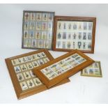 FIVE FRAMES CONTAINING CIGARETTE CARDS OF SOLDIERS