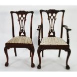 SEVEN PIECE EARLY TWENTIETH CENTURY GEORGIAN STYLE MAHOGANY DINING ROOM SUITE, comprising; WIND