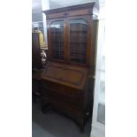 1920's OAK JACOBEAN STYLE BUREAU BOOKCASE