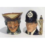 A ROYAL DOULTON CHARACTER JUG 'DICK TURPIN' AND ANOTHER 'THE LONDON BOBBY' (2)