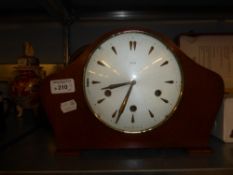 THREE WOODEN MANTEL CLOCKS, TO INCLUDE; NAPOLEON CLOCK, SMITHS AND ANOTHER
