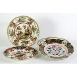 PAIR OF NINETEENTH CENTURY 'NAPIER IMPERIAL STONE' WARE POTTERY PLATES, printed and washed in the