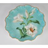 EARLY 20th CENTURY HAND PAINTED CHINA PLATE SIGNED F. HARRIS AND DATED 1906, of typical form with