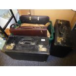 A SUITCASE AND CONTENTS TO INCLUDE; VARIOUS CAMERA'S, FLASH UNITS, POCKET BINOCULARS ETC........