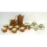 HORNSEA POTTERY 'SAFFRON' PATTERN PART TEA OR COFFEE SERVICE OF 20 PIECES, MATCHING SALT POTS AND