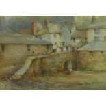 FRANK B. JOWETT (act 1915-1938) WATERCOLOUR DRAWING 'Polperro', Harbour, Cornwall 1924 Signed, later