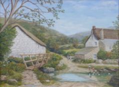 MILLIE JACKSON (Twentieth Century) OIL PAINTING Coombe Valley Signed and titled verso 12" x 16" (