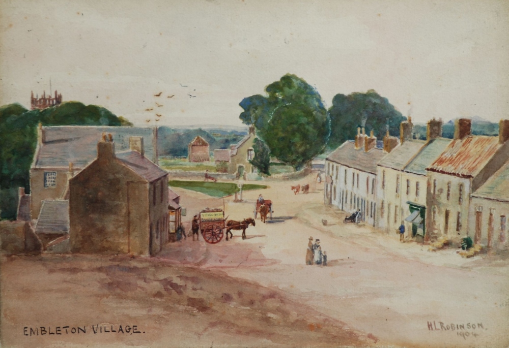 H.L. ROBINSON (Early Twentieth Century) PAIR OF WATERCOLOUR DRAWING 'Craster' and 'Embleton Village' - Image 2 of 2