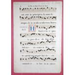 TWO FRAMED HAND DRAWN MUSIC SHEETS WITH FRENCH TEXT