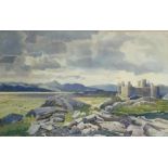 ARTHUR SHERWOOD EDWARDS (1887 -?) WATERCOLOUR DRAWING 'Harlech Castle' Signed, titled verso 14 1/