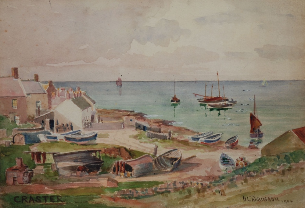H.L. ROBINSON (Early Twentieth Century) PAIR OF WATERCOLOUR DRAWING 'Craster' and 'Embleton Village'