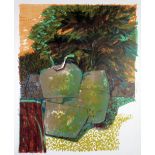 NORMAN C. JAQUES (1926-2014) LITHOGRAPH IN COLOUR 'Thorn tree & rocks' Signed, titled, edition 12