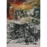 X.P. CTAUKOB ?, (Twentieth Century, Russian' TWO ARTIST SIGNED COLOURED ETCHINGS An Easel painting