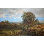 ALFRED BENNETT (fl. 1861 - 1916) OIL PAINTING ON CANVAS 'Fittleworth Common, Sussex, Chanctonbury
