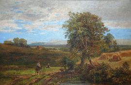 ALFRED BENNETT (fl. 1861 - 1916) OIL PAINTING ON CANVAS 'Fittleworth Common, Sussex, Chanctonbury