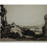 ALBANY E. HOWARTH (1872-1936) ARTIST SIGNED ETCHING 'Corfe Castle, Dorset' 6 3/4" x 8 1/4" (17.2cm x