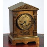 ANSONIA CLOCK CO., AMERICAN GILT METAL MANTEL CLOCK, the 4" Roman dial powered by a spring driven