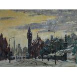 C.D. TAYLOR (Twentieth Century) OIL PAINTING ON ARTIST BOARD Northern street scene with figures