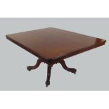 VICTORIAN MAHOGANY TILT TOP BREAKFAST TABLE AND A SET OF SIX BALLOON BACK SINGLE DINING CHAIRS,