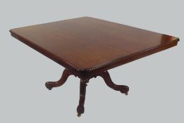 VICTORIAN MAHOGANY TILT TOP BREAKFAST TABLE AND A SET OF SIX BALLOON BACK SINGLE DINING CHAIRS,