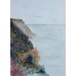 MARTINE MERCY (Twentieth/Twenty First Century) WATERCOLOUR DRAWING 'Cornish Coast' Attributed and