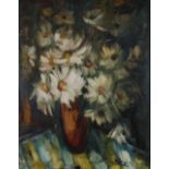 VALTER BERZINS (1925 - 2009) OIL PAINTING Still life - flowers in a vase Signed 23 1/2" x 18 1/2" (