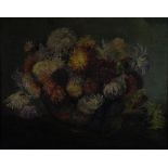 UNATTRIBUTED (LATE 19th/EARLY 20th CENTURY) OIL PAINTING ON CANVAS Still life - bowl of