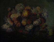 UNATTRIBUTED (LATE 19th/EARLY 20th CENTURY) OIL PAINTING ON CANVAS Still life - bowl of