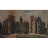 UNATTRIBUTED NINETEENTH CENTURY COLOURED LITHOGRAPH 'Capesthorne Hall' 13 1/2" x 22 1/4" (34.3cm x