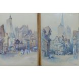 RANDALF (EARLY TWENTIETH CENTURY) PAIR OF WATERCOLOUR DRAWINGS ON BUFF COLOURED PAPER Heightened