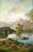 ALBERT DUNNINGTON (1860-1928) TWO OIL PAINTINGS Idyllic rural landscapes 30" x 20" (76.2cm x 50.8cm)
