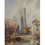 A. STONE ? (Early Twentieth Century) WATERCOLOUR DRAWING 'Rotterdam' Signed and titled 17" x 13 1/2"
