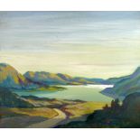 JOHN MENZIES (1871-1939) OIL PAINTING ON CARD 'Loch Lomond - Night' 2920 Signed, titled verso