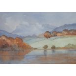 WYN HYDE (Twentieth/Twenty first Century) WATERCOLOUR DRAWING Lake scene 'Loughrigg Tarn, Cumbria'