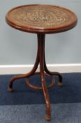 JACOB & JOSEF KOHN, WIEN, AUSTRIA, EARLY 20th CENTURY CIRCULAR BENTWOOD OCCASIONAL TABLE, the top