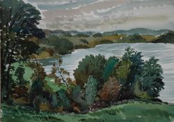 NORMAN C JAQUES TWO WATERCOLOUR DRAWINGS 'Rostherne Mere' Signed and titled 9 1/2" x 13 1/4" (24 x