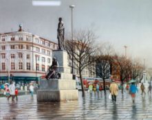 PATRICK BURKE PASTEL DRAWING 'Piccadilly, Manchester' Signed and dated (19)'92 16" x 20" (40.5 x