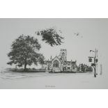 MARC GRIMSHAW THREE ARTIST SIGNED LIMITED EDITION PRINTS OF PENCIL DRAWINGS 'Bowdon Church', no. 1/