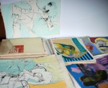 DOREEN LOWE (20TH CENTURY) 3 SKETCHBOOKS, IN EXCESS OF 60 LOOSE PAPER STUDIES OF MIXED MEDA & A